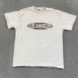 Vintage Los Angeles Hemd Herren XL Weiß Travel 90s California Kurzarm Logo - Bild 1 von 9