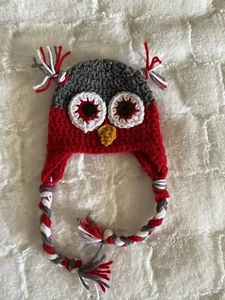 Baby Crochet Owl Hat, Handmade SoftCap Beanie, Baby Owl Hat, Owl Beanie (0-3M) - Picture 1 of 5