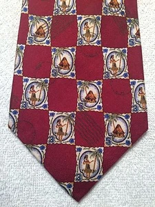 TOMMY BAHAMA MENS TIE RED WITH HULA DANCES 4.25" x 60" - Picture 1 of 4