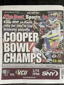 LA RAMS SUPER BOWL LVI CHAMPS NEW YORK POST NEWSPAPER 2/14/22 MVP COOPER KUPP 🏆 - Picture 1 of 1