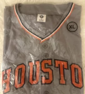 Sealed New SGA Houston Astro Jeremy Pena Grey 70s Throwback Jersey Size XL 09/24 - Picture 1 of 3