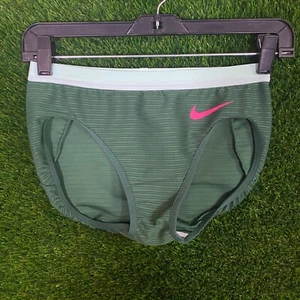 Nike Women’s S Pro Elite Track & Field Green Running Briefs Made in USA - Picture 1 of 5