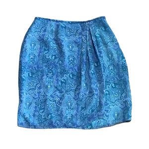 Worthington Classy Skirt ~ Knee Length ~ Size 12P ~ Blue ~ Paisley - Picture 1 of 4
