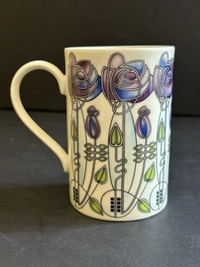 Dunoon Carnegie Stoneware Mug Cup MacKintosh Style Scotland Art Floral 10oz - Picture 1 of 17