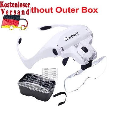 Magnifier Glasses with LED Light, Headband Illumination Magnifier Loupe with 5 L - Bild 1 von 4