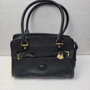 Dooney & Bourke Vintage ‘Whispers of Lace’ Handbag Satchel Black Leather Mint - Picture 1 of 10