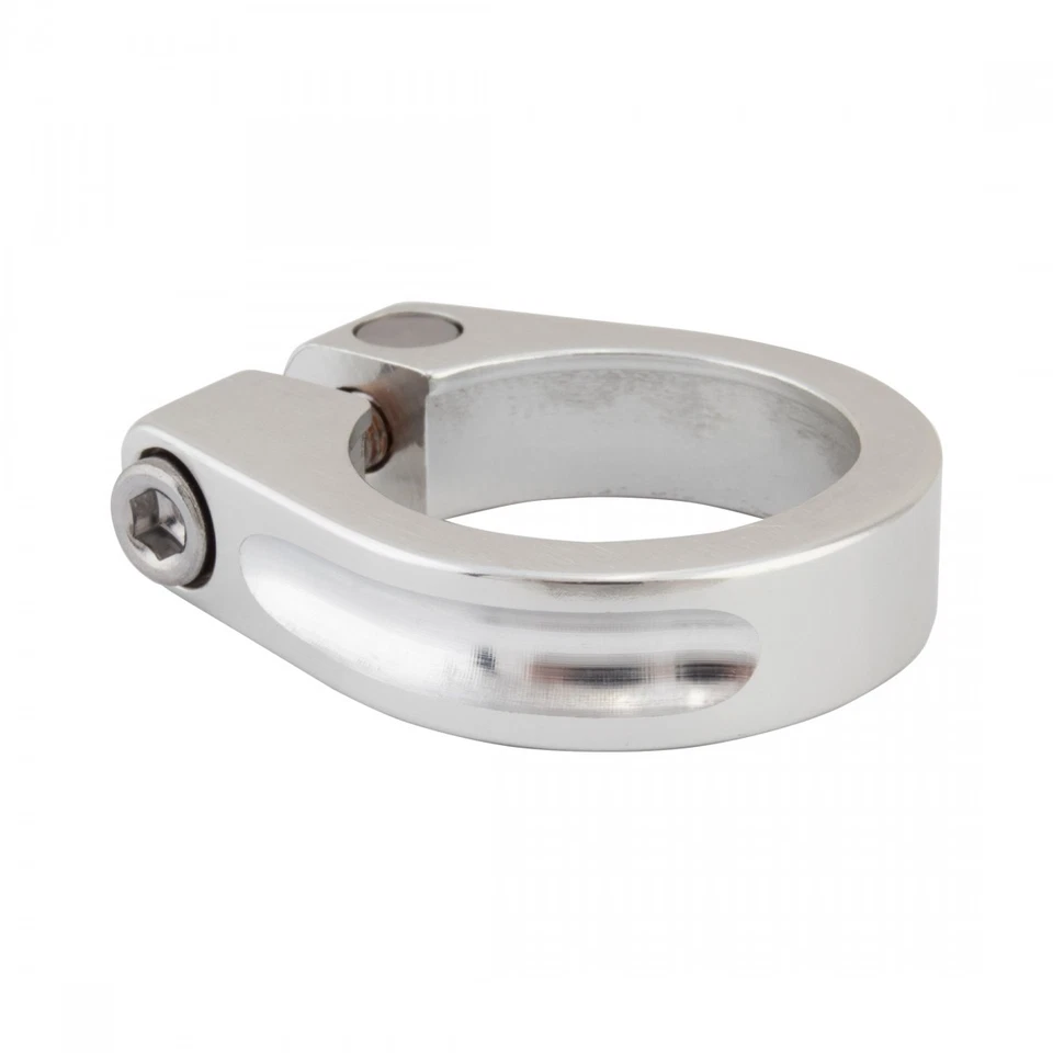 Abrazadera de asiento de aleación Sunlite 31,8 mm plateada con acabado CNC e inserto de acero Foto 1 de 1