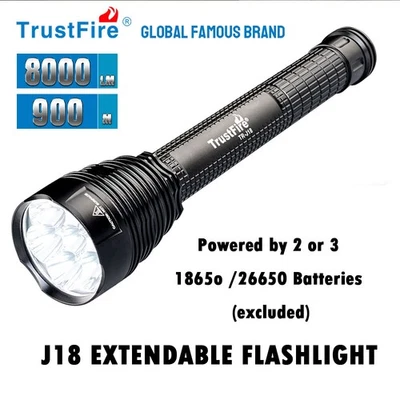 Linterna LED TrustFire J18 Super Brillante 8000 Lúmenes Antorcha 5 Modos (Sin Batería) Foto 1 de 4