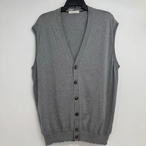Ermenegildo Zegna Men’s XL (54)Silk/Wool/Cashmere Button Front Vest Gray Italy - Picture 1 of 10