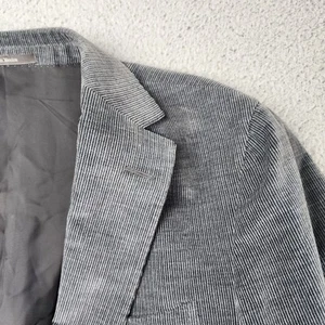 Vintage Z Zegna Blazer 36 38 Gray Sport Coat Corduroy Drop 8 Deco 80s 90s Ribbed - Picture 1 of 15
