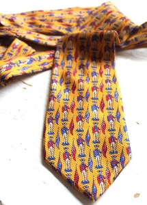 USA Revolutionär Soldat Herren Krawatte Seide Jacquard 3,5 in rot blau gelb Tie - Bild 1 von 6