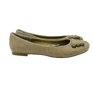 SO Womens Shoes Size 6 M Brown Slip On Ballet Flats Studded Comfort Wool Heeled - Picture 1 of 11