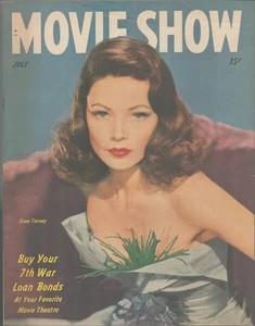 Movie Show movie magazine 1945 cover Gene Tierney - Picture 1 of 1