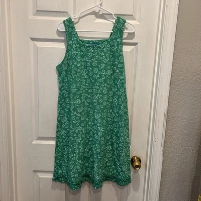 Vestido sin mangas Fresh Produce para mujer medio verde floral algodón hecho en EE. UU. Foto 1 de 4