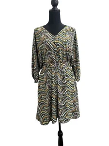 Vestido Loft Colorido Jardín Botón Dolman Bolsillo Corbata Cintura Talla Pequeña - Imagen 1 de 8