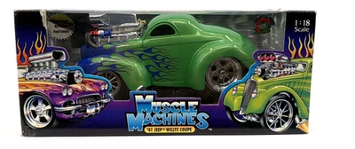 Muscle Machines '41 Jeep Willys Coupe Frantic Frog Steel Braided Fuel Lines 1:18 - Image 1 of 4