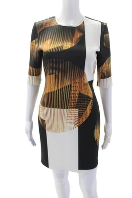 Vestido midi de manga corta con estampado geométrico multicolor talla M Clover Canyon para mujer Foto 1 de 4