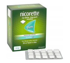 Nicorette Nicotine 2mg Sugar Free ICY White Gum - 210 Pieces STOP SMOKING