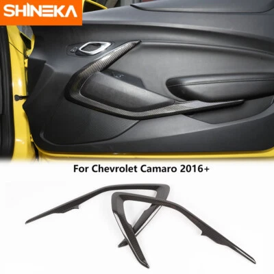 Inner Door V Shape Decor Cover Trim Carbon Fiber For 2016+ Chevrolet Camaro  Foto 1 de 4