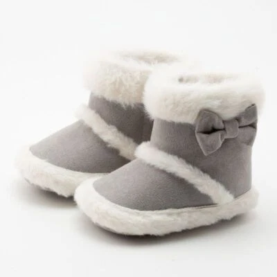 Baby Girls Boys Newborn Toddler Soft Shoes Warm Ankle Boots Fur Lined Winter US - Image 1 of 4