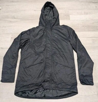 Chaqueta Abrigo Oakley Con Capucha Para Hombre Talla Mediana Regular Cremallera Completa Negra Foto 1 de 4