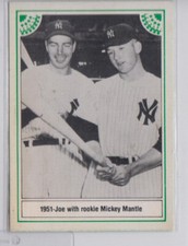 1983 ASA Joe DiMaggio & Mickey Mantle (Green Border)  YANKEE LEGENDS  NICE SHAPE