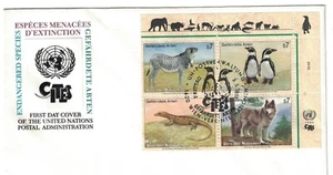 FDC 1993 NACIONES UNIDAS ANIMALES ENFRENTADOS A LA EXTINCIÓN VIENA AUSTRIA - Imagen 1 de 1