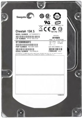FESTPLATTE SEAGATE CHEETAH 15K.5 300GB 15000U/min 16MB FC ST3300655FC 3.5"Zoll - Bild 1 von 3