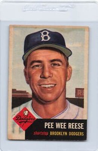 1953 Topps #76 Pee Wee Reese Dodgers Fair *DA-B6992