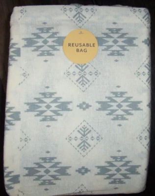 NWT Pendleton COTTON FLANNEL 4-Pc QUEEN Sheet Set IVORY/GRAY BIRCH TREE AZTEC - Image 1 of 4