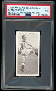 1934 Stanley Matthews CHURCHMAN Tobacco Footballers ROOKIE Card RC PSA 7 POP 3 - Picture 1 of 2