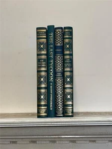 4 Vintage Decorator Book Green Gold Last Tycoon Lost Horizon My Cousin Rachel - Foto 1 di 1