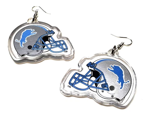 DETROIT LIONS EARRINGS DIE CUT HELMET NEW NFL FOOTBALL OFFICALLY LICENSED Cover