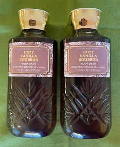 BATH & BODY WORKS COZY VANILLA BOURBON WASH/SHOWER GEL, 10 OZ, LOT OF 2 BOTTLES - Picture 1 of 1
