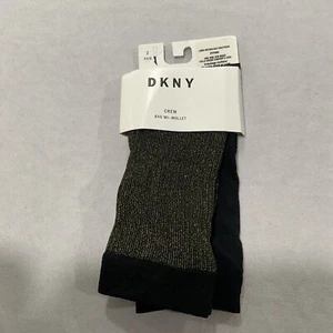 Dkny Women’s 2 Pair Lures Rib Mid Calf Black Socks - Picture 1 of 3