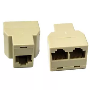 RJ45 8P8C Cat5 Cat5e Cat6 Ethernet LAN 1 to 2-Port Splitter Connector Adapter - Picture 1 of 1