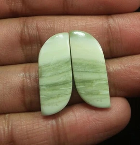 23.10 Ct Natural Serpentine Fancy Earring Pair Cabochon Loose Gemstone 28x11 MM - Picture 1 of 3