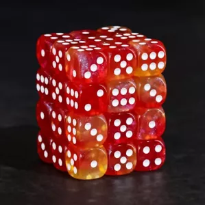 NEW Dice Cube Set of 36 D6 (12mm) - Fantasy II Molten Lava - Picture 1 of 3