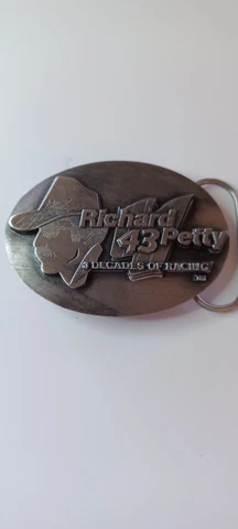 Vintage Nascar 1991 Richard Petty Metal Belt Buckle, 3 Decades of Racing Cover