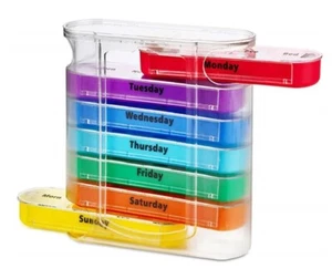 Caja dispensadora de medicamentos semanal de 7 días apilable 4 veces al día - Imagen 1 de 5