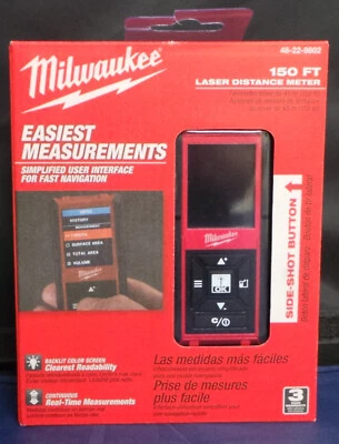 Milwaukee 48-22-9802 150 ft medidor de distancia láser digital retroiluminado rojo TOTALMENTE NUEVO Foto 1 de 4