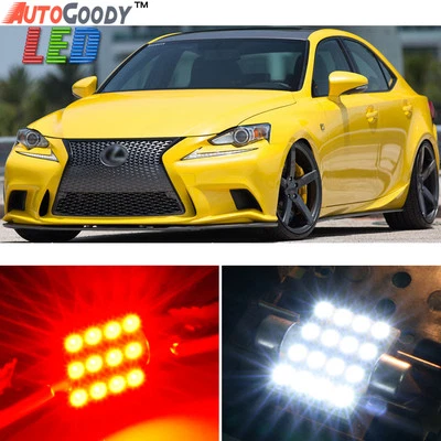 Paquete interior de 14 luces LED rojas premium para 14-19 Lexus IS 200t 250 350 300 Foto 1 de 4