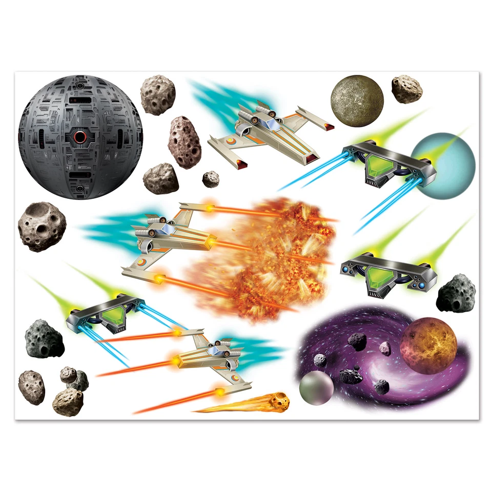 Space GALAXY Sci Fi Party Decoration Insta Theme Wall PROPS (19 Piece Set) - Image 1 of 1