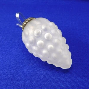 Antique White Frosted Glass Ornament Grapes / Pinecone Kugel 3.25" - Picture 1 of 4