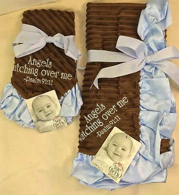 Manta de recepción Sue Berk Angels Watching Over Me bebé niño + paño eructo   Foto 1 de 2