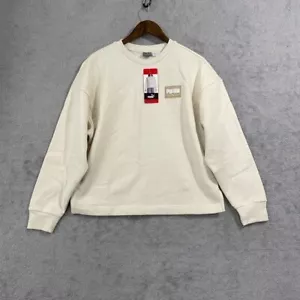 NEW Puma Womens M Cream Crewneck Sweatshirt Cotton/Polyester Blend - Picture 1 of 8