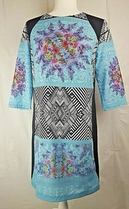 GARDA 3/4 LANGARM DAMEN KLEID GR M RUNDHALSAUSSCHNITT ORIENTALISCHER PRINT NEU 1153C - Bild 1 von 12