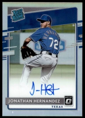 2020 Donruss Optic Rated Rookies Signatures HOLO Jonathan Hernandez Auto Texas - Image 1 of 2
