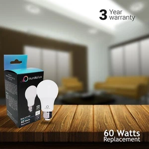 6 Pack LED A19, E26 Light Bulbs Soft White 9W (60W Equivalent) 3 years warranty - Picture 1 of 4