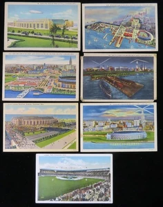 (7) 1930's Cleveland Indians League Park Baseball Stadium Baseball Postcard - Picture 1 of 10